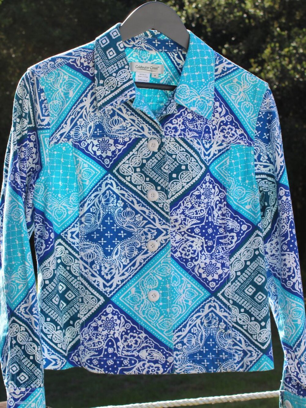 NWOT COLDWATER CREEK 100% COTTON 4 BUTTON DOWN FRONT WITH 2 POCKETS